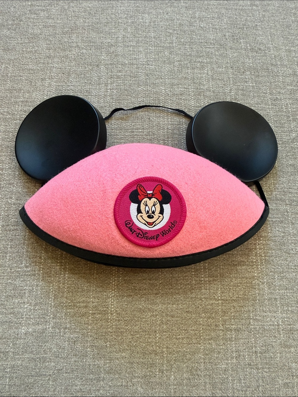 Disney Minnie Mouse Pink Felt Ear Headband with Black Ears